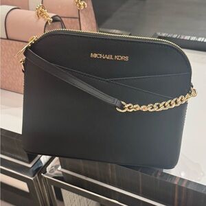 Michael Kors Black Crossbody Bag with Gold Chain